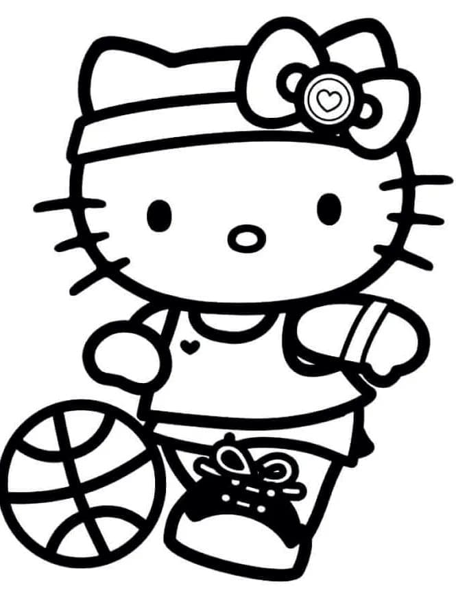 Hello Kitty spielt Basketball