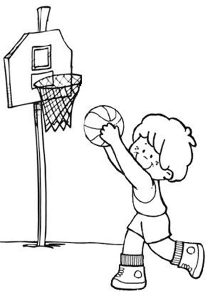 Kleiner Junge und Basketball