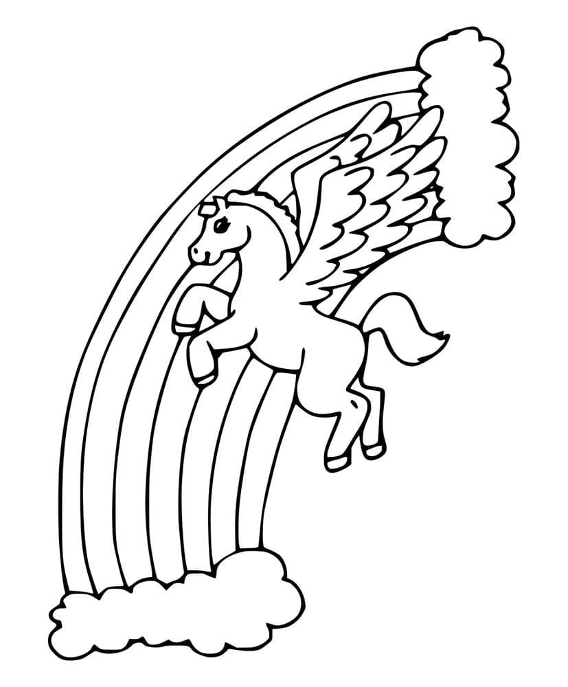 Pegasus und Regenbogen