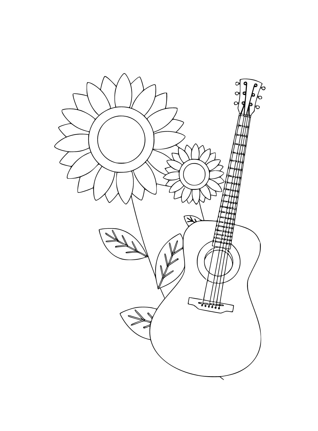 Sonnenblume und Gitarre