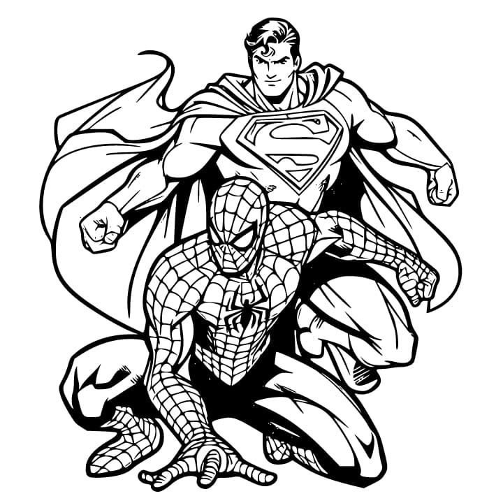 Superman mit Spiderman