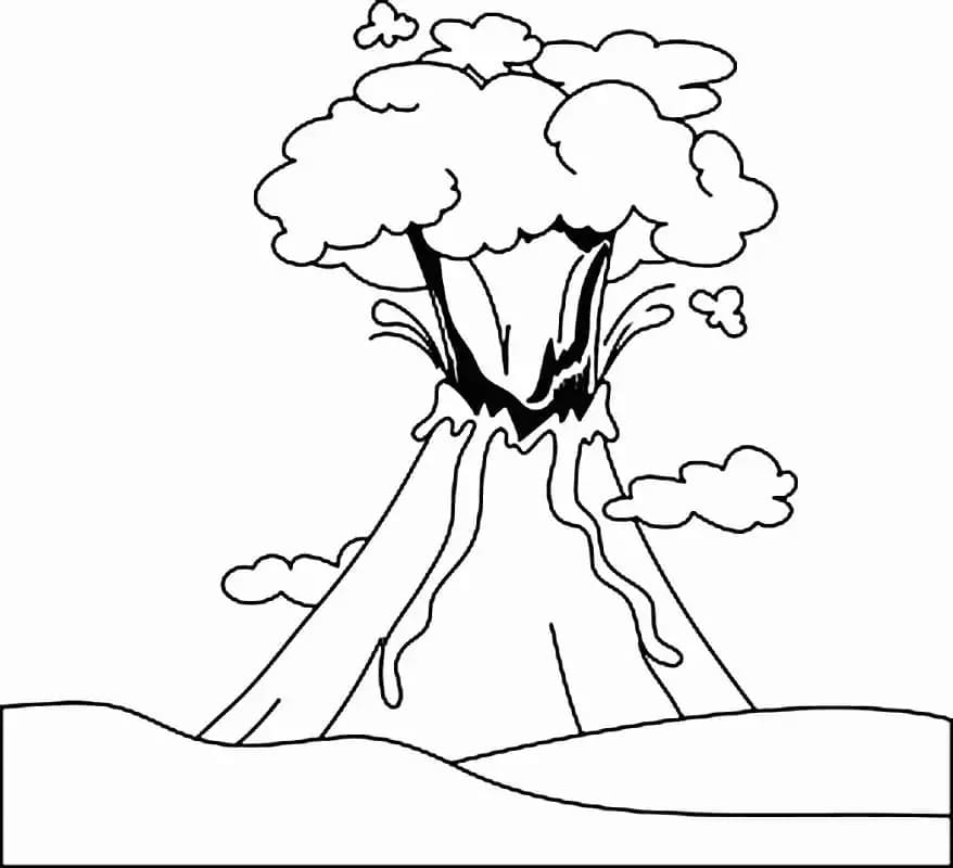 Vulkanausbruch und Wolke