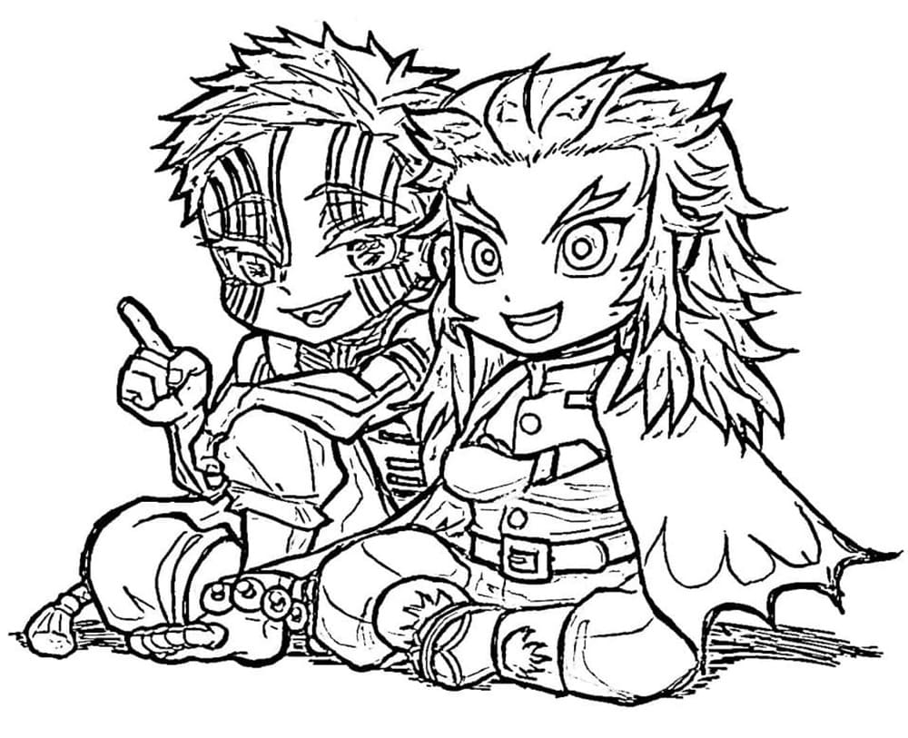 Chibi Akaza und Rengoku