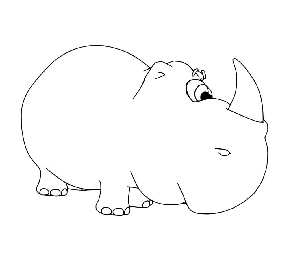 Einfaches Karikatur Nashorn