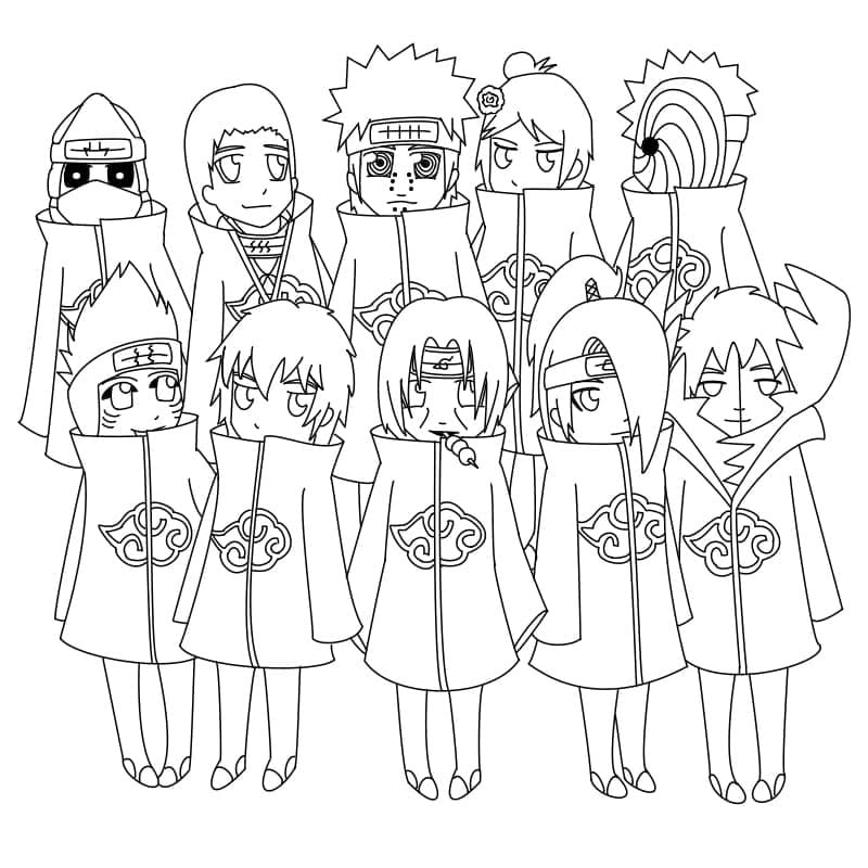 Kostenlos ausdruckbare Akatsuki Chibi