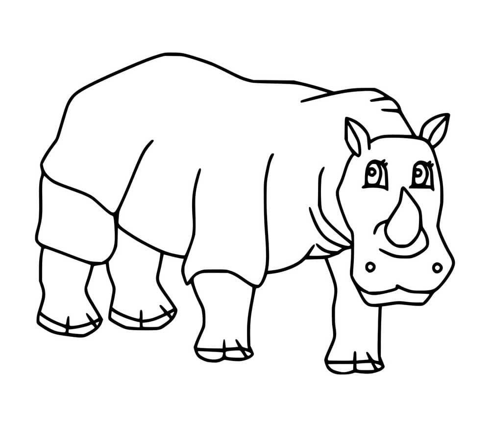 Nashorn stehend