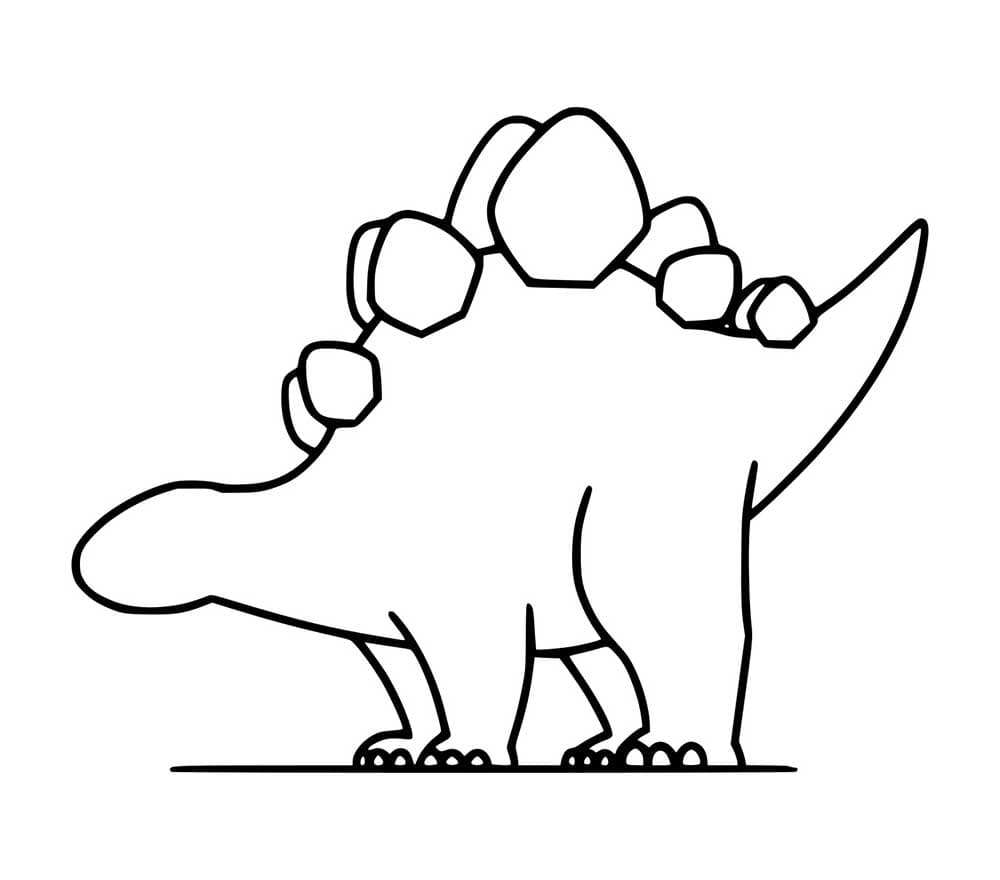 Stegosaurus auf dem Boden Umriss