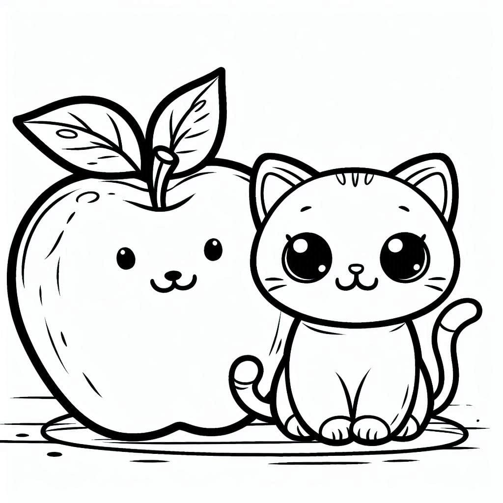 Apfel und Katze