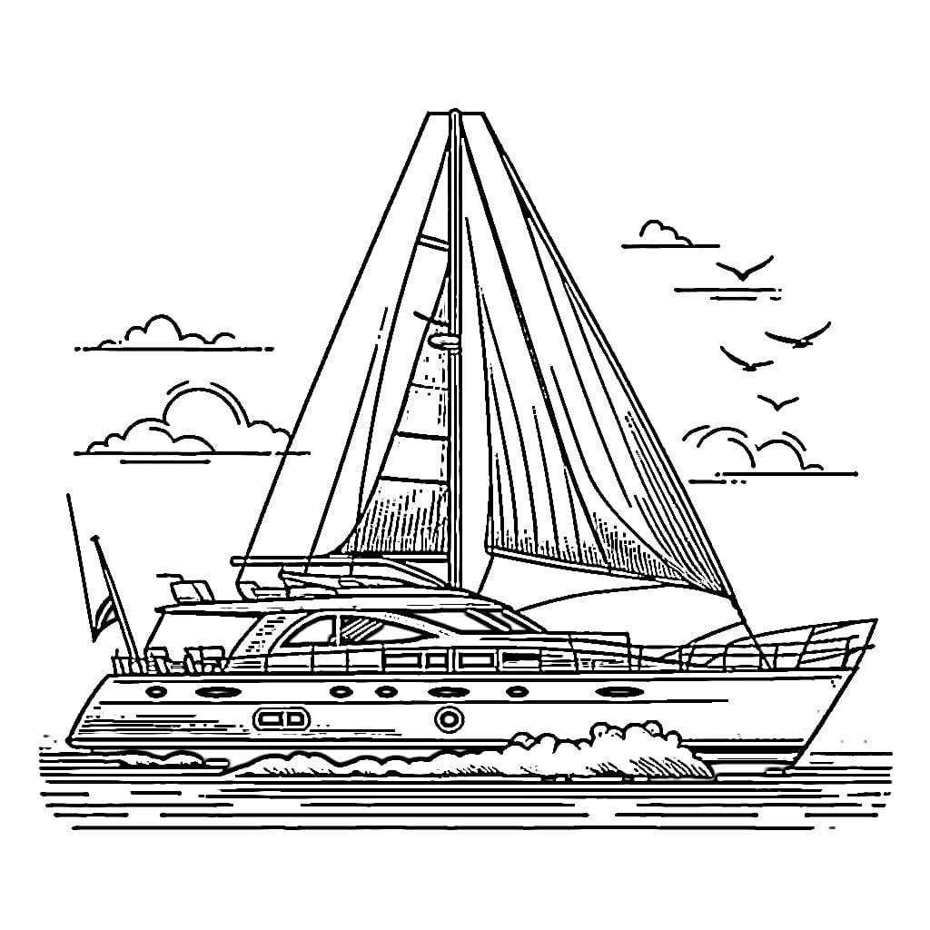 Bild einer Yacht mit Mast