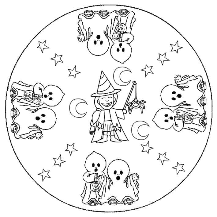 Druckbares Halloween Mandala