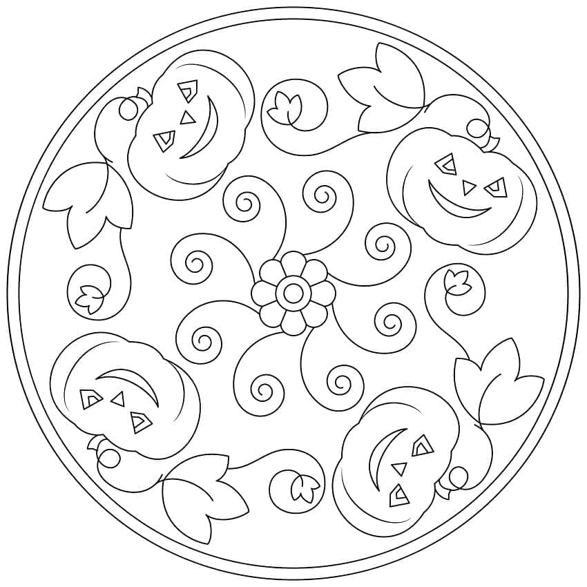 Einfaches Halloween Mandala Bild