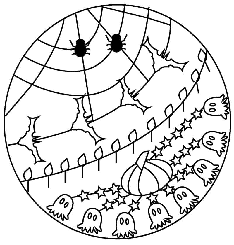 Halloween Mandala Druckbares