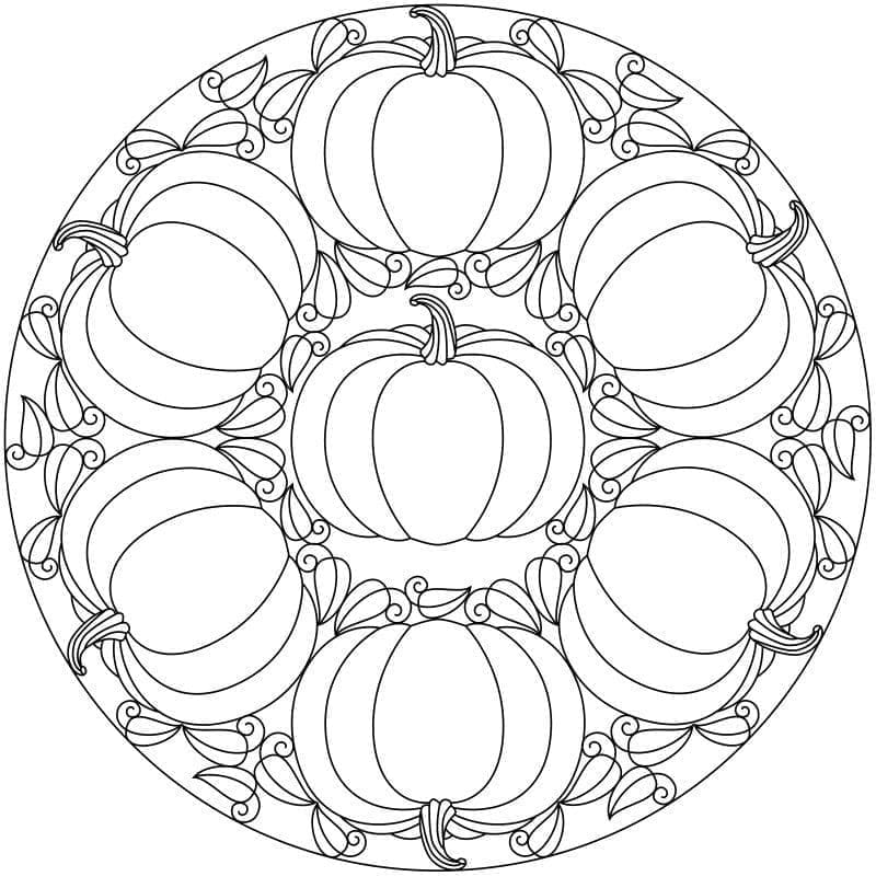 Halloween Mandala Großer Kürbis