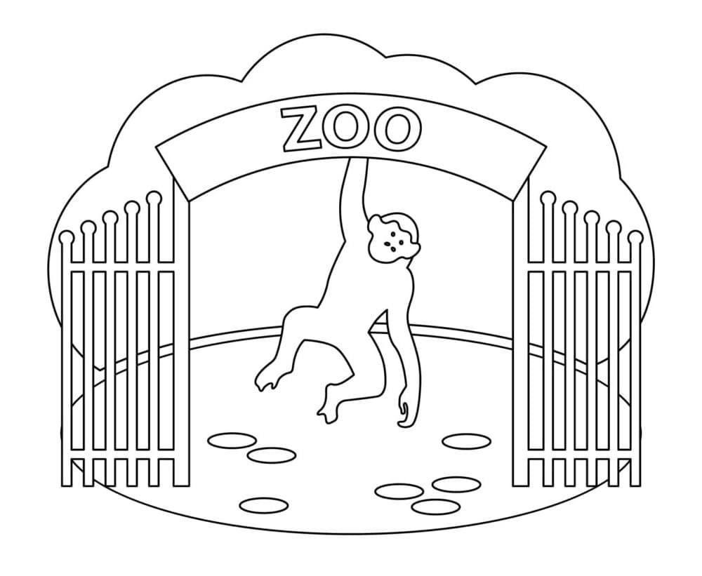 Hängen an einem Zoo Schild