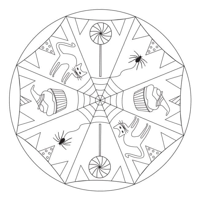 Kostenloses Halloween Mandala für Erwachsene