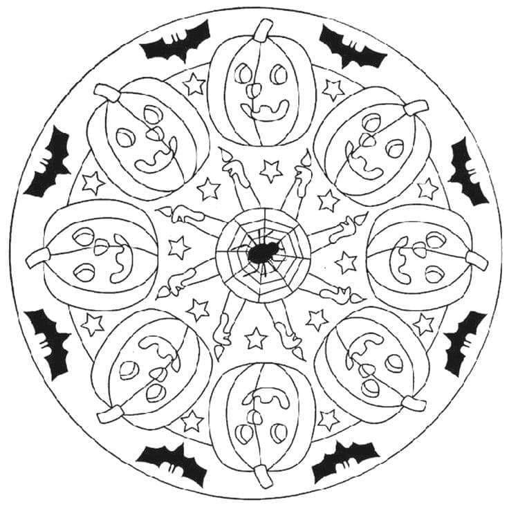 Kostenloses Kürbis Halloween Mandala