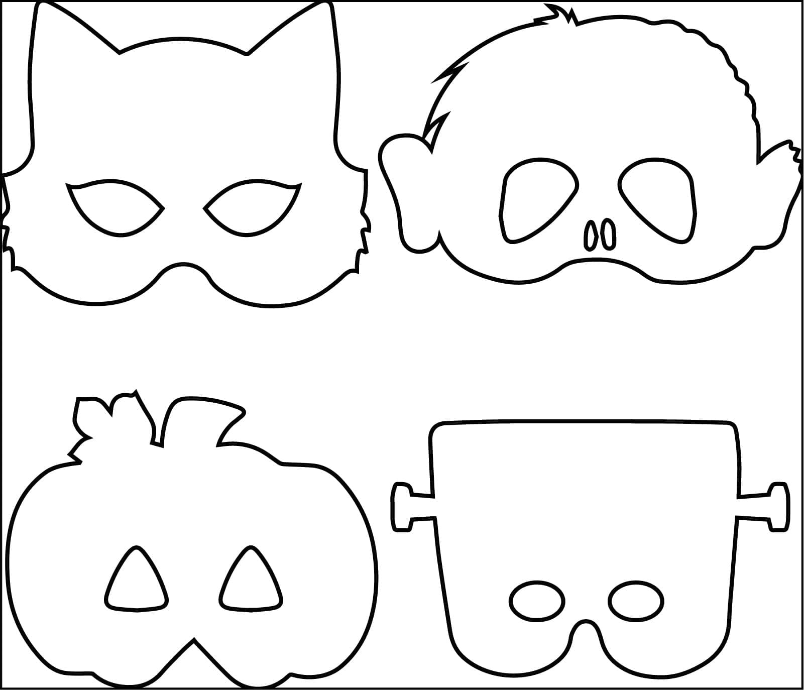 Vier Halloween Masken