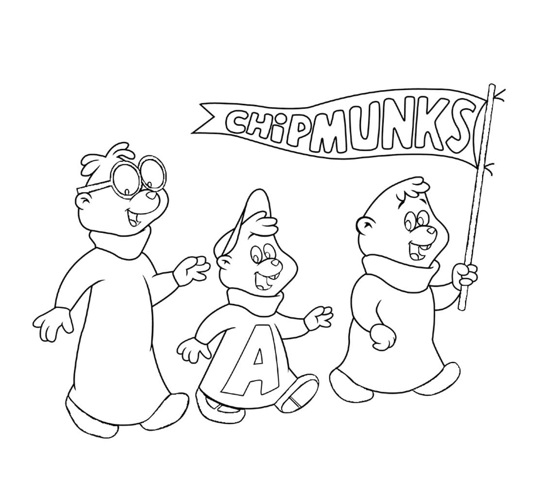 Chipmunks mit Flagge