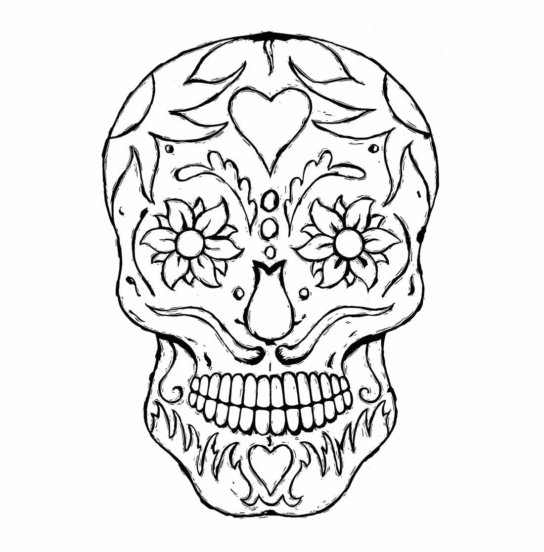 Druckbarer Totenkopf für Erwachsene