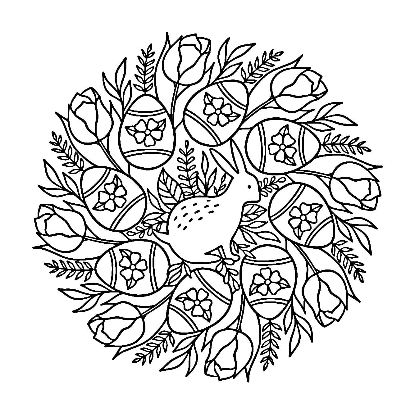 Eier Blumen Ostern Mandala