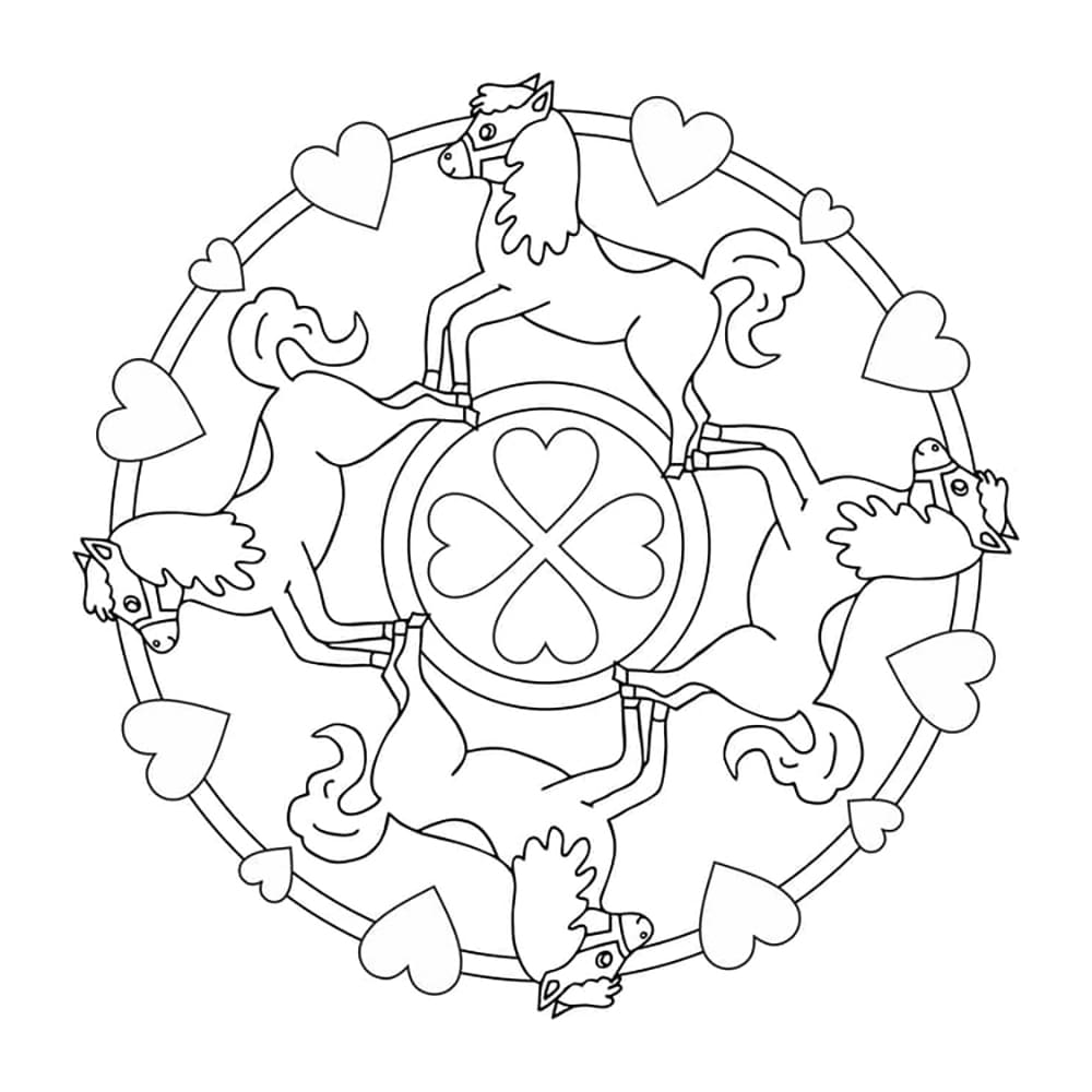 Einfaches Pferde Mandala