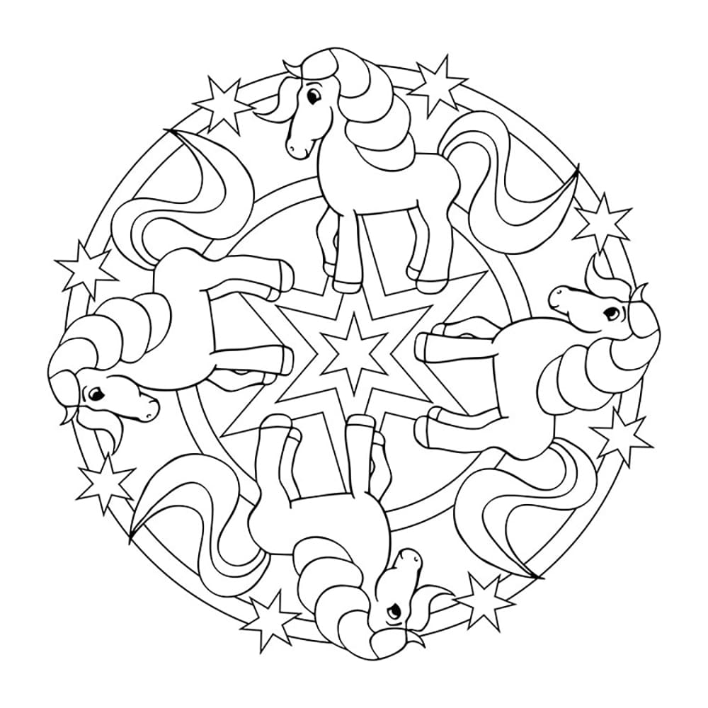 Entzückendes Pferde Mandala