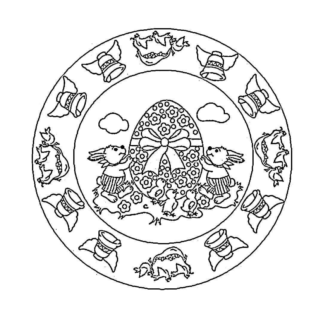 Hasenring Ostern Mandala