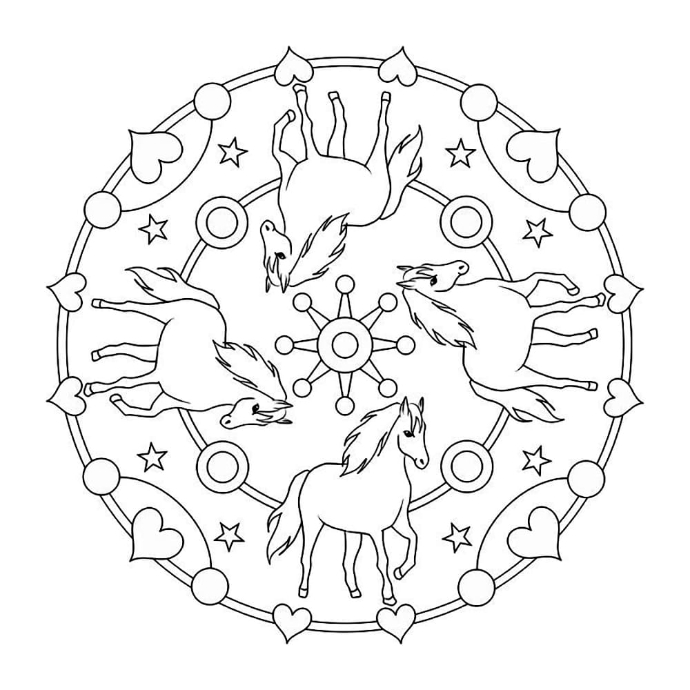 Herz Pferd Mandala