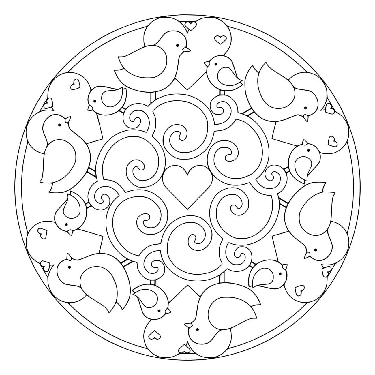 Küken Ostern Mandala