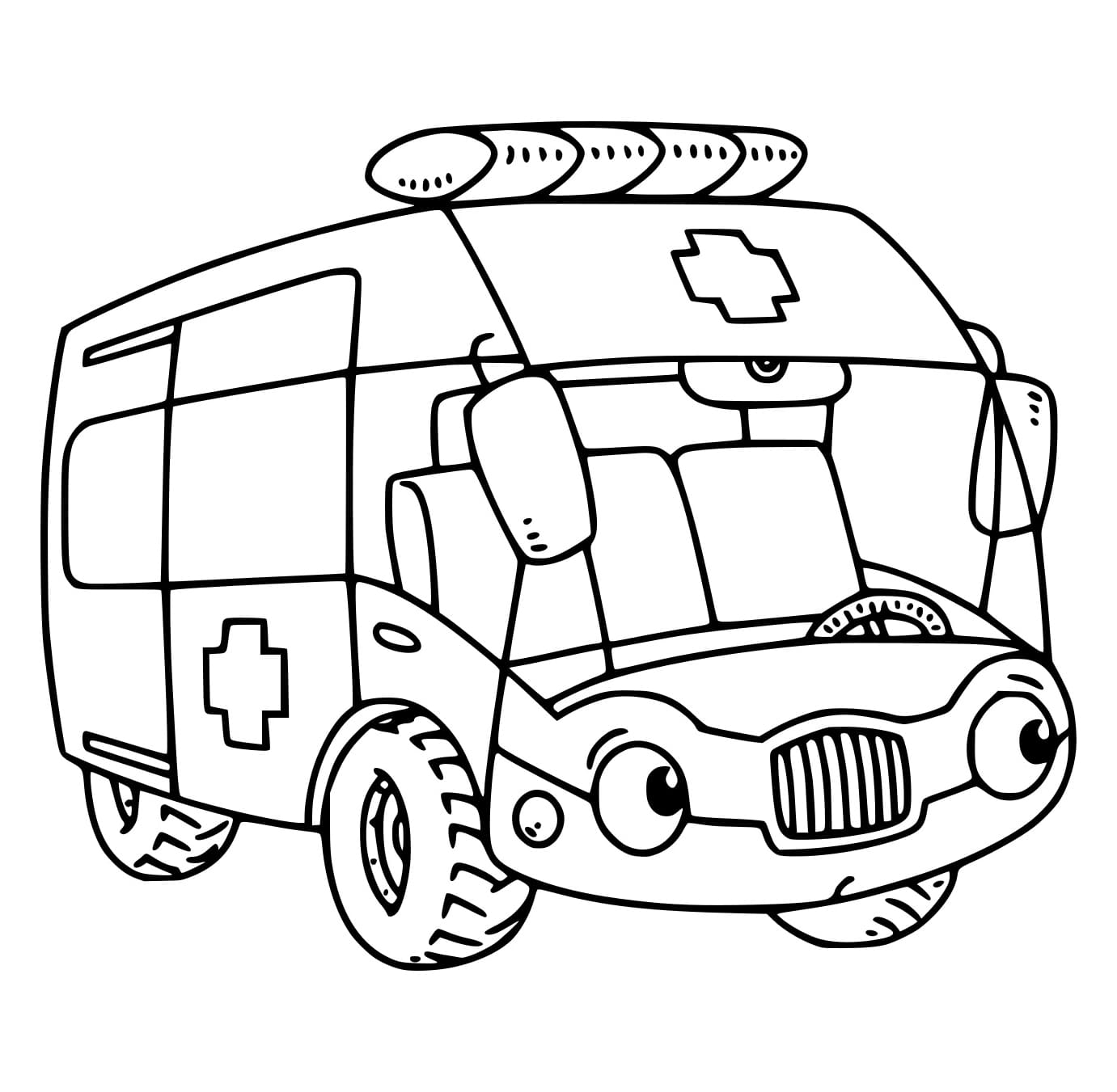 Mittlerer Krankenwagen Karikatur