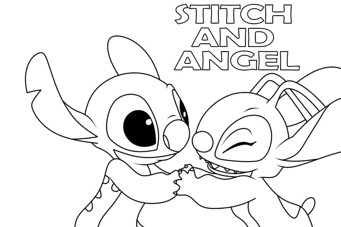 Stitch und Angel glücklich