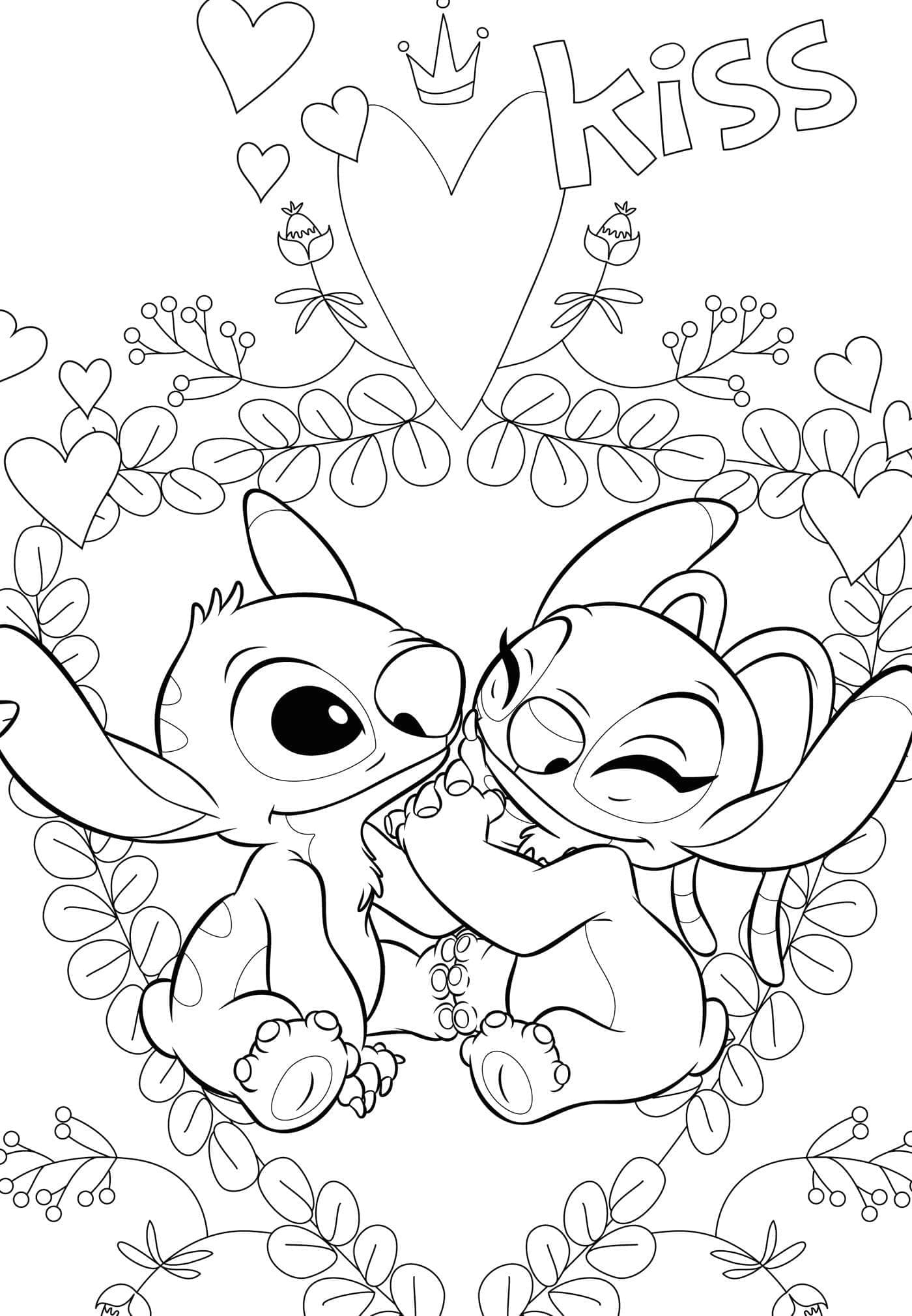 Stitch und Angel in Disney