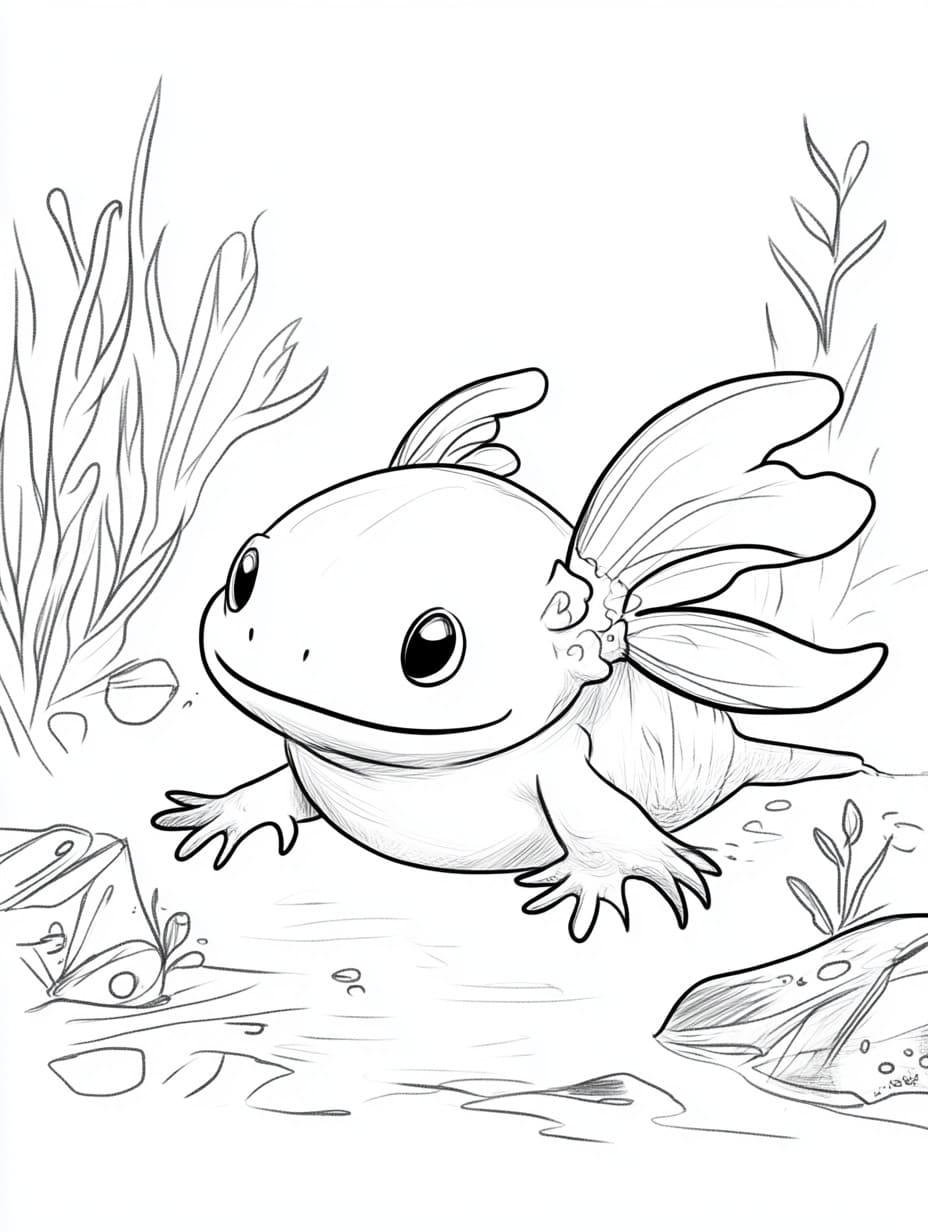 Axolotl kostenlos ausdrucken