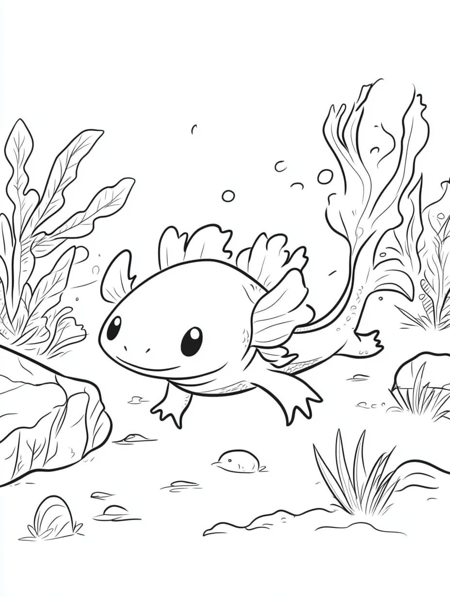 Axolotl lächelt süß