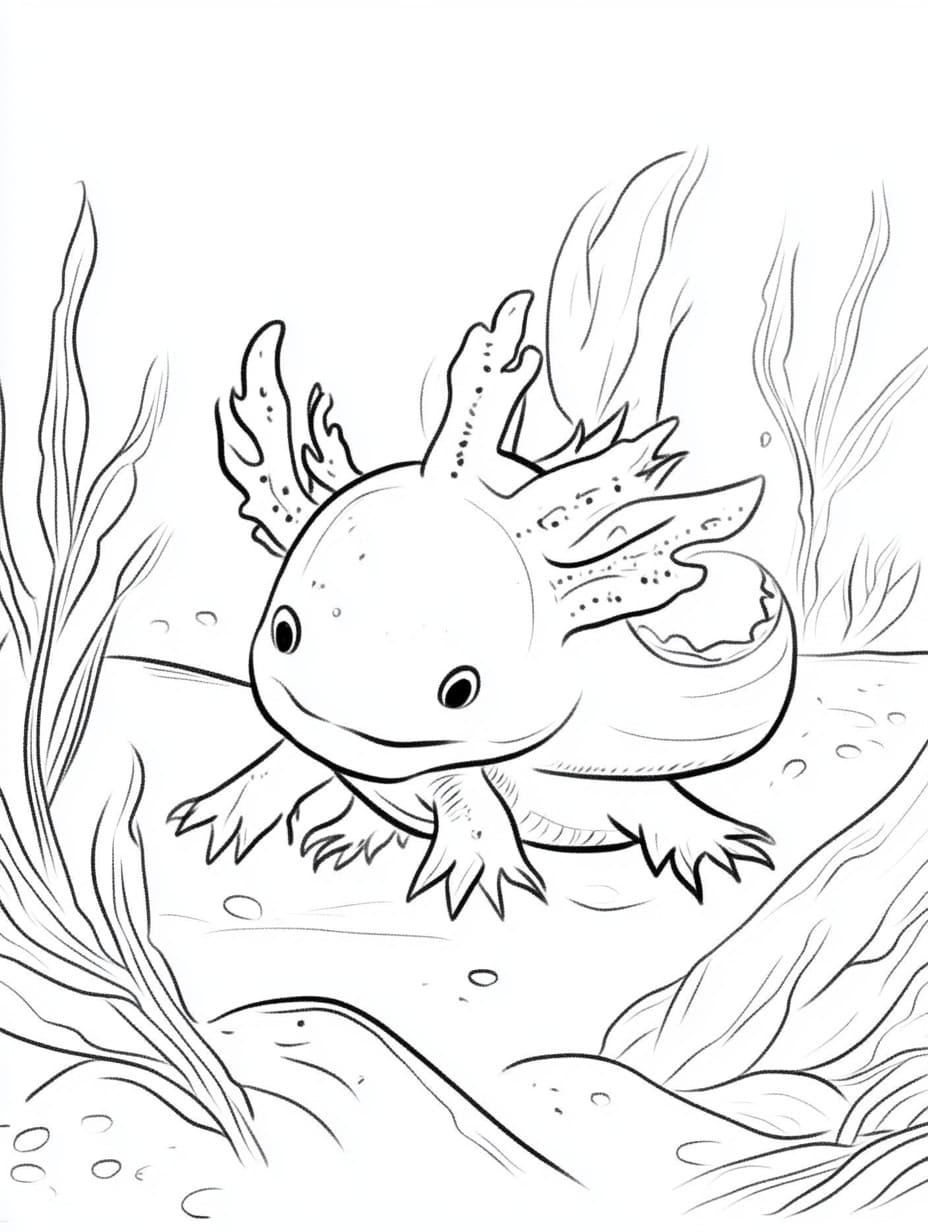 Druckbares Axolotl Bild