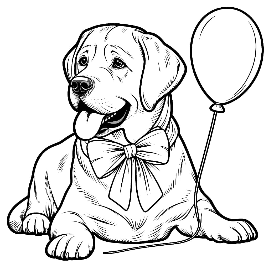 Labrador und Ballon