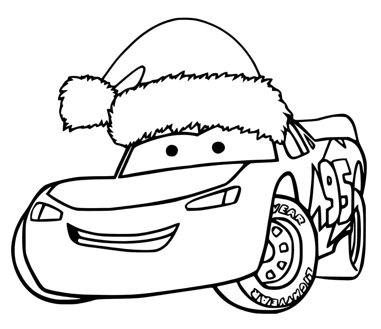 Lightning McQueen mit Weihnachtsmütze