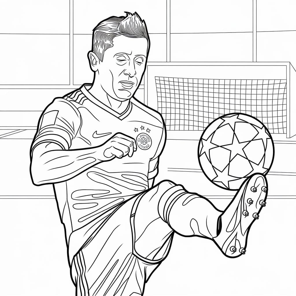 Robert Lewandowski mit Ball