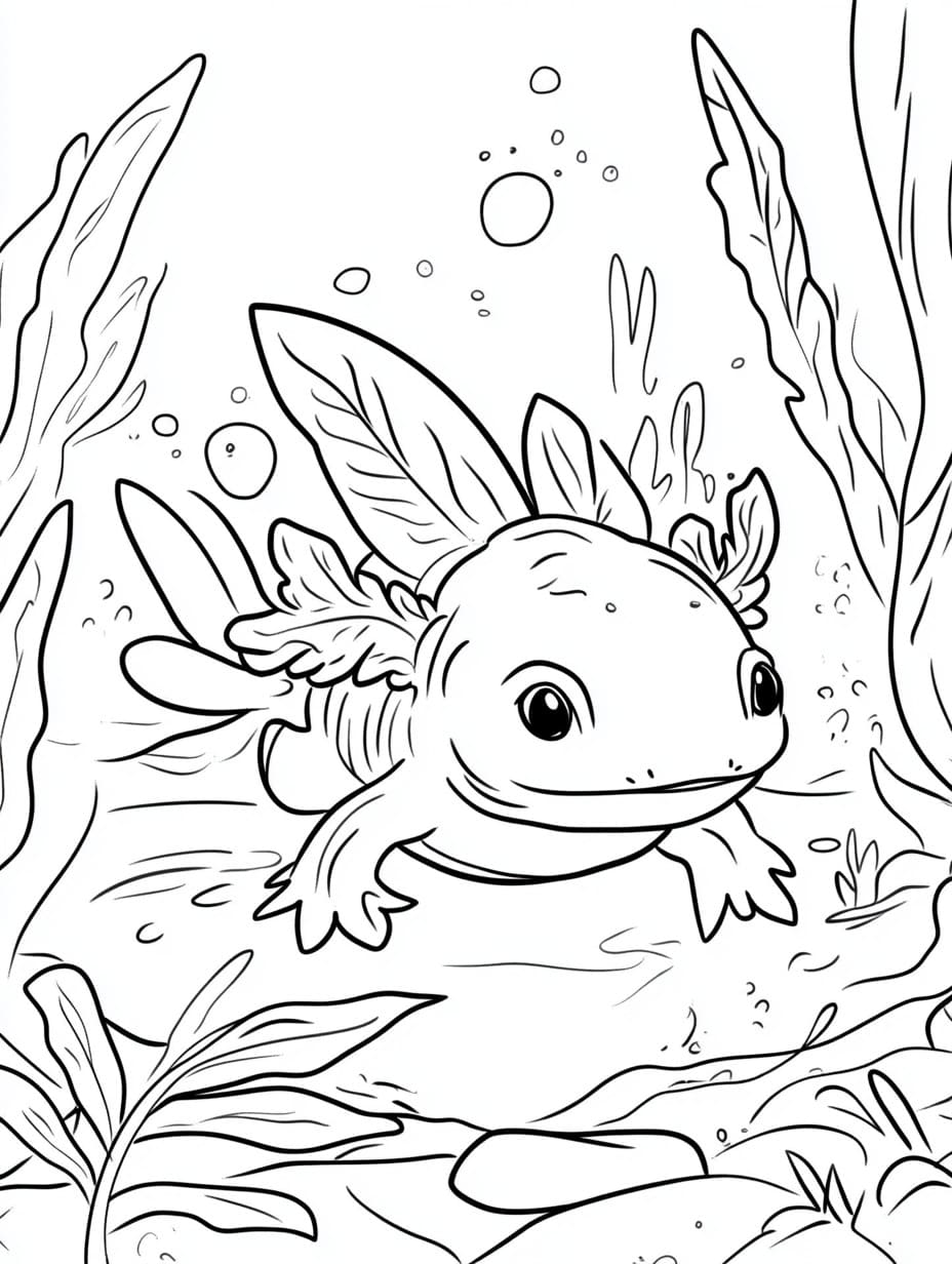 Schwimmender Axolotl