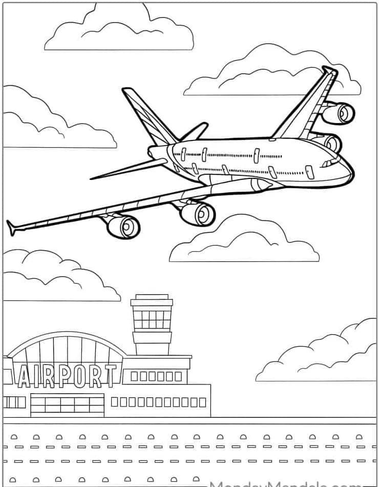 Flughafen mit großem Flugzeug