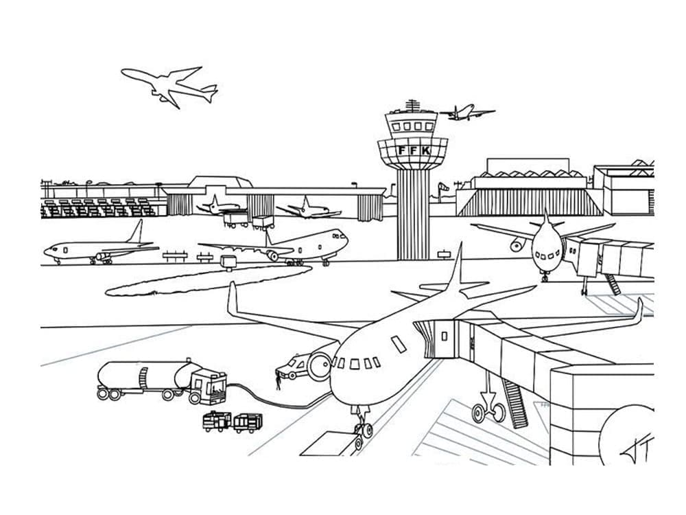 Großer Flughafen kostenlos