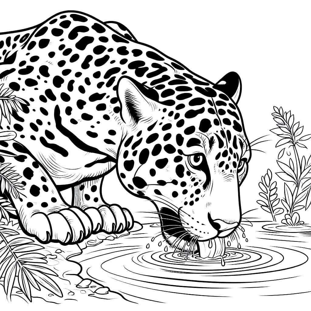 Jaguar trinkt Wasser