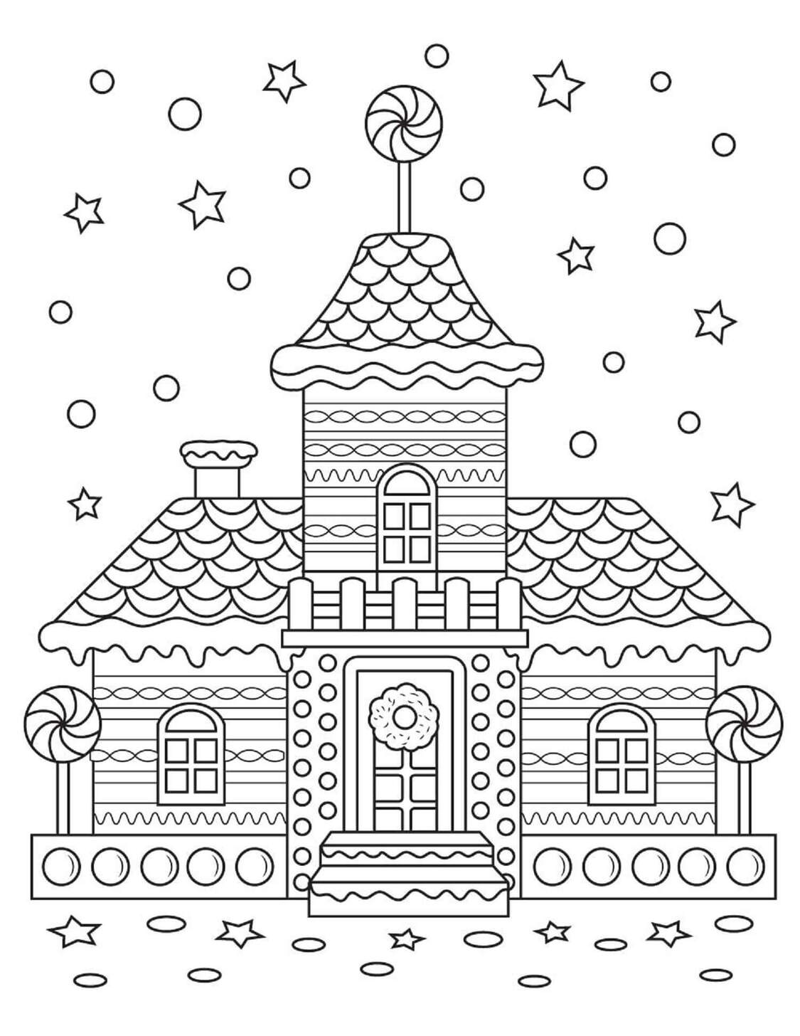 Lebkuchenhaus zeichnen kostenlos ausdruckbar