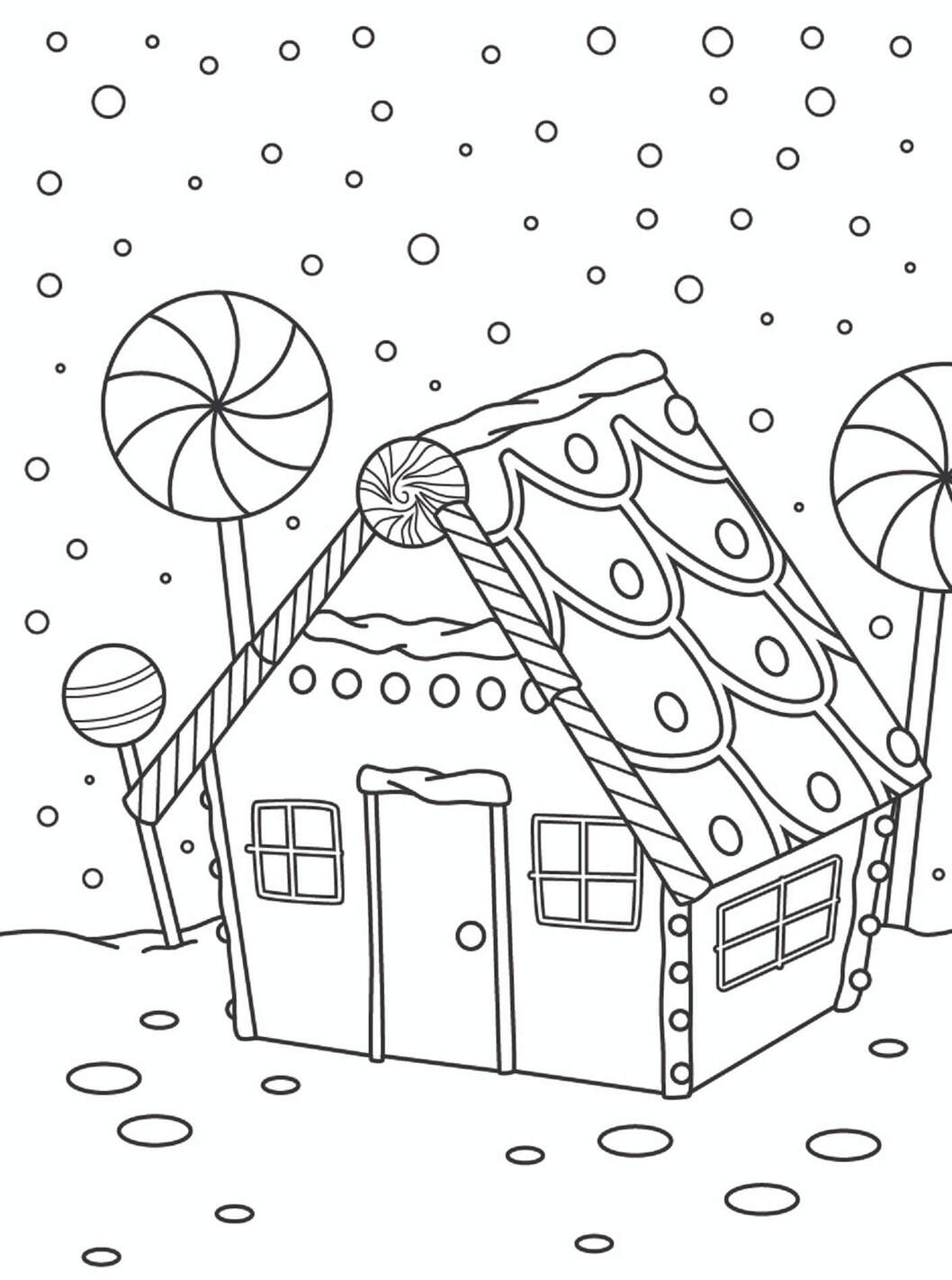 Lebkuchenhaus zum Ausdrucken zeichnen