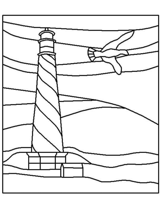 Leuchtturm und Möwe