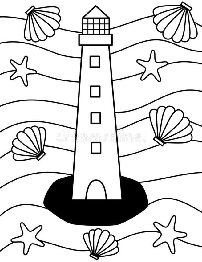 Leuchtturm und Muscheln
