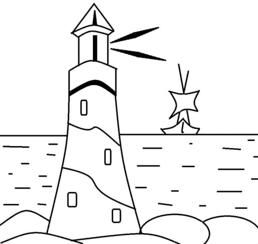 Leuchtturm und Schiff