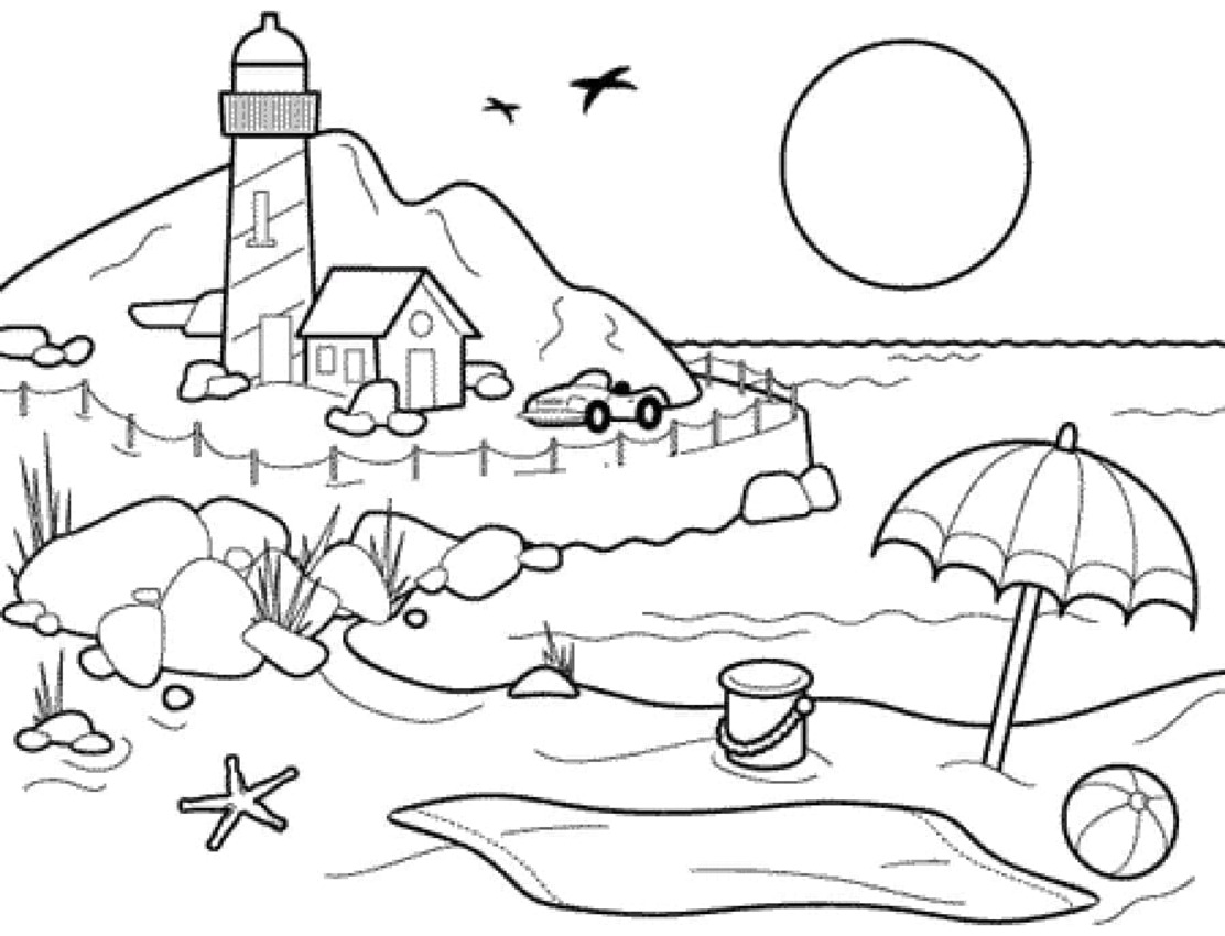 Strand und Leuchtturm