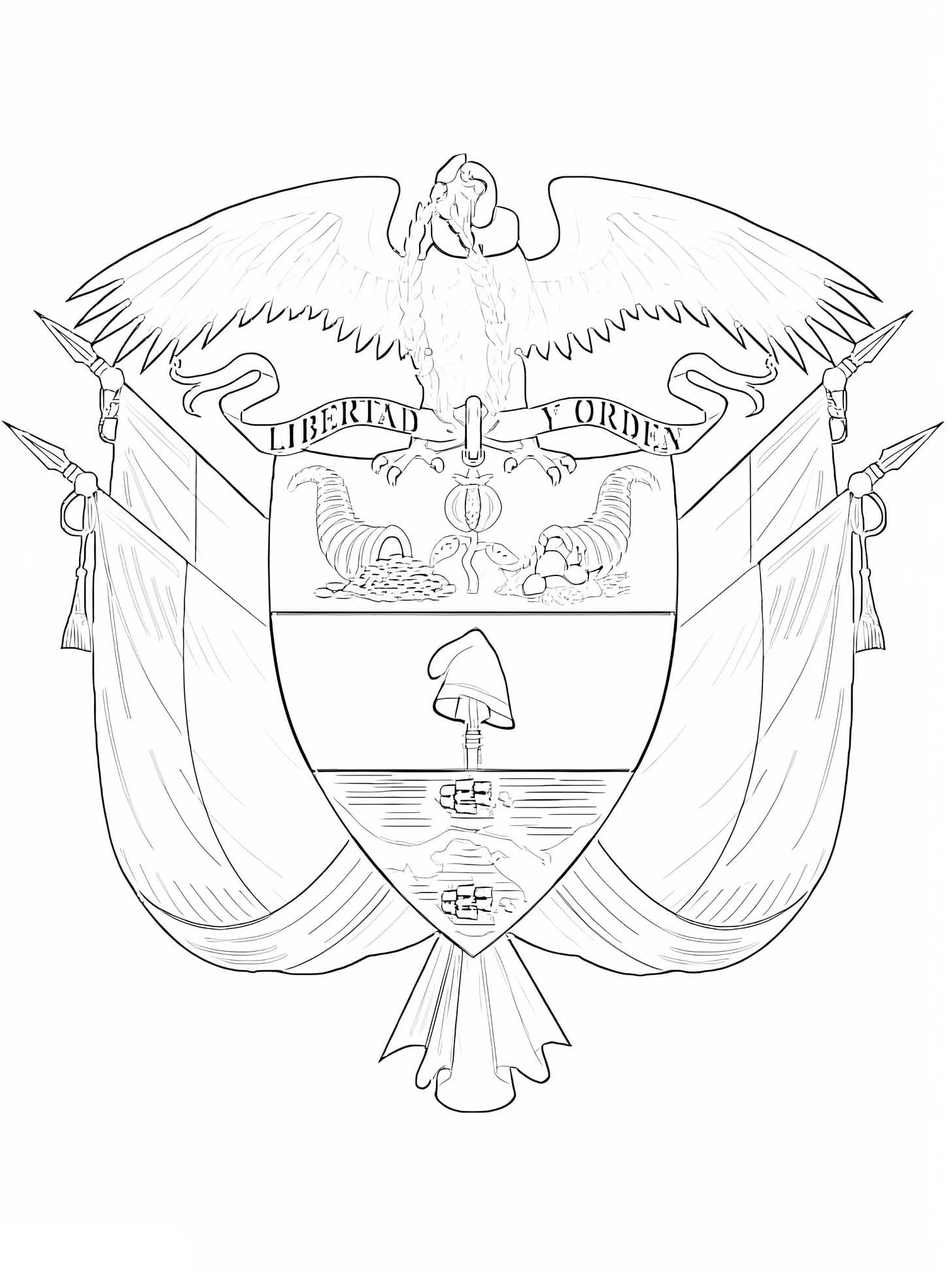 Wappen zeichnen Colombia