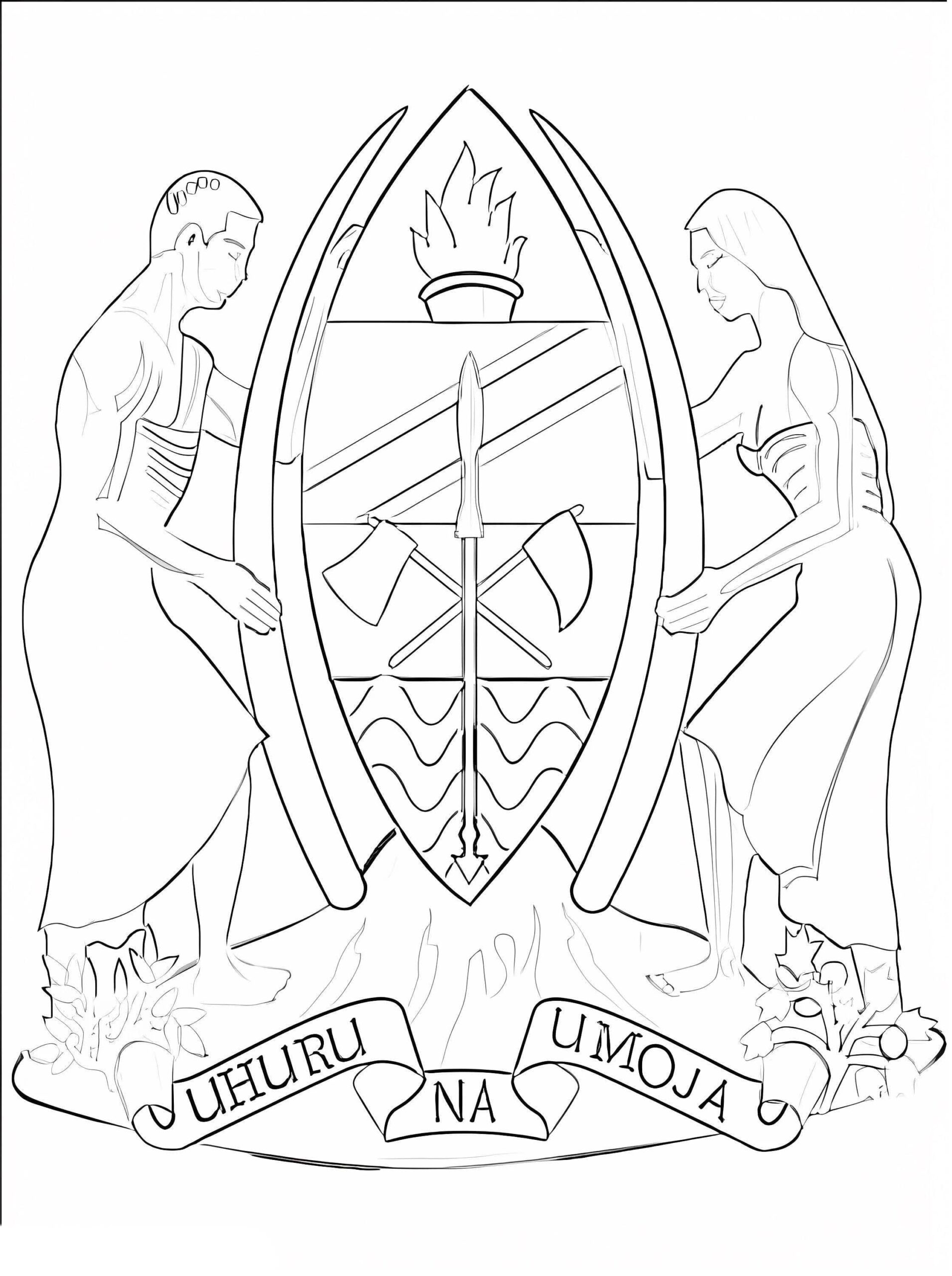 Wappen zeichnen Tanzania